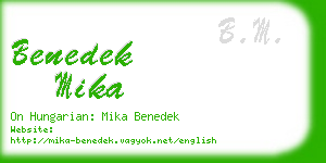 benedek mika business card